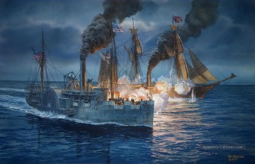 modern Navire de guerre Américaine Peinture à l'huile